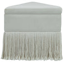 Meridian Trivoli Cream Velvet Ottoman/Stool IMAGE 5