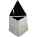 Meridian Trivoli Cream Velvet Ottoman/Stool IMAGE 6