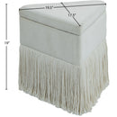 Meridian Trivoli Cream Velvet Ottoman/Stool IMAGE 8