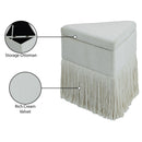 Meridian Trivoli Cream Velvet Ottoman/Stool IMAGE 9