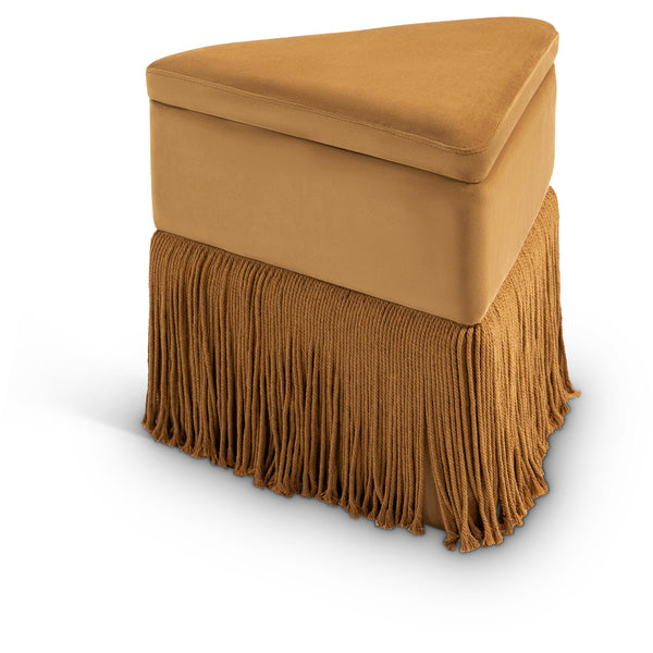 Meridian Trivoli Saddle Velvet Ottoman/Stool IMAGE 1