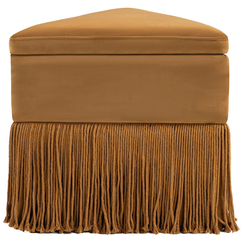 Meridian Trivoli Saddle Velvet Ottoman/Stool IMAGE 5