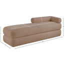 Meridian Kennedy Beige Faux Shearling Teddy Fabric Bench IMAGE 13