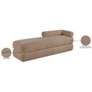 Meridian Kennedy Beige Faux Shearling Teddy Fabric Bench IMAGE 14