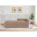 Meridian Kennedy Beige Faux Shearling Teddy Fabric Bench IMAGE 2
