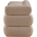 Meridian Kennedy Beige Faux Shearling Teddy Fabric Bench IMAGE 4