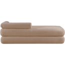 Meridian Kennedy Beige Faux Shearling Teddy Fabric Bench IMAGE 5