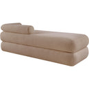 Meridian Kennedy Beige Faux Shearling Teddy Fabric Bench IMAGE 7
