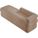 Meridian Kennedy Beige Faux Shearling Teddy Fabric Bench IMAGE 8