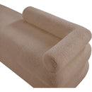 Meridian Kennedy Beige Faux Shearling Teddy Fabric Bench IMAGE 9