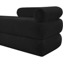 Meridian Kennedy Black Faux Shearling Teddy Fabric Bench IMAGE 10