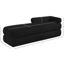 Meridian Kennedy Black Faux Shearling Teddy Fabric Bench IMAGE 13