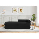 Meridian Kennedy Black Faux Shearling Teddy Fabric Bench IMAGE 2