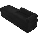 Meridian Kennedy Black Faux Shearling Teddy Fabric Bench IMAGE 8