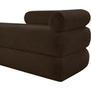 Meridian Kennedy Brown Faux Shearling Teddy Fabric Bench IMAGE 10