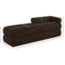 Meridian Kennedy Brown Faux Shearling Teddy Fabric Bench IMAGE 13