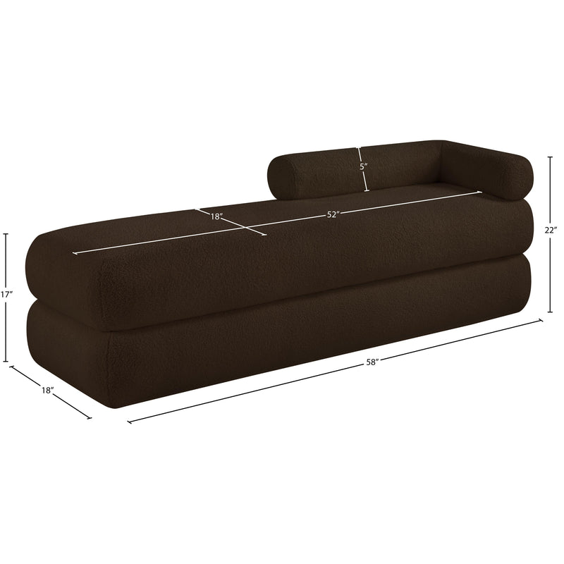 Meridian Kennedy Brown Faux Shearling Teddy Fabric Bench IMAGE 13