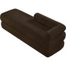 Meridian Kennedy Brown Faux Shearling Teddy Fabric Bench IMAGE 8