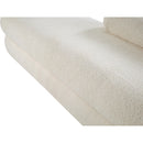 Meridian Kennedy Cream Faux Shearling Teddy Fabric Bench IMAGE 11