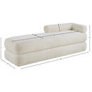Meridian Kennedy Cream Faux Shearling Teddy Fabric Bench IMAGE 13
