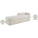 Meridian Kennedy Cream Faux Shearling Teddy Fabric Bench IMAGE 14