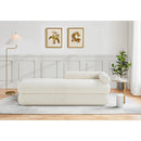 Meridian Kennedy Cream Faux Shearling Teddy Fabric Bench IMAGE 2