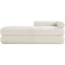 Meridian Kennedy Cream Faux Shearling Teddy Fabric Bench IMAGE 3