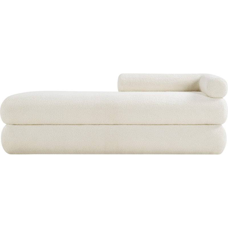 Meridian Kennedy Cream Faux Shearling Teddy Fabric Bench IMAGE 3