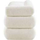 Meridian Kennedy Cream Faux Shearling Teddy Fabric Bench IMAGE 4