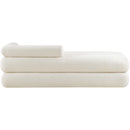 Meridian Kennedy Cream Faux Shearling Teddy Fabric Bench IMAGE 5