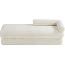 Meridian Kennedy Cream Faux Shearling Teddy Fabric Bench IMAGE 6