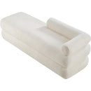 Meridian Kennedy Cream Faux Shearling Teddy Fabric Bench IMAGE 8
