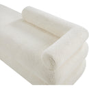 Meridian Kennedy Cream Faux Shearling Teddy Fabric Bench IMAGE 9