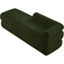 Meridian Kennedy Green Faux Shearling Teddy Fabric Bench IMAGE 8