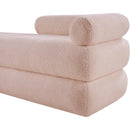 Meridian Kennedy Pink Faux Shearling Teddy Fabric Bench IMAGE 10