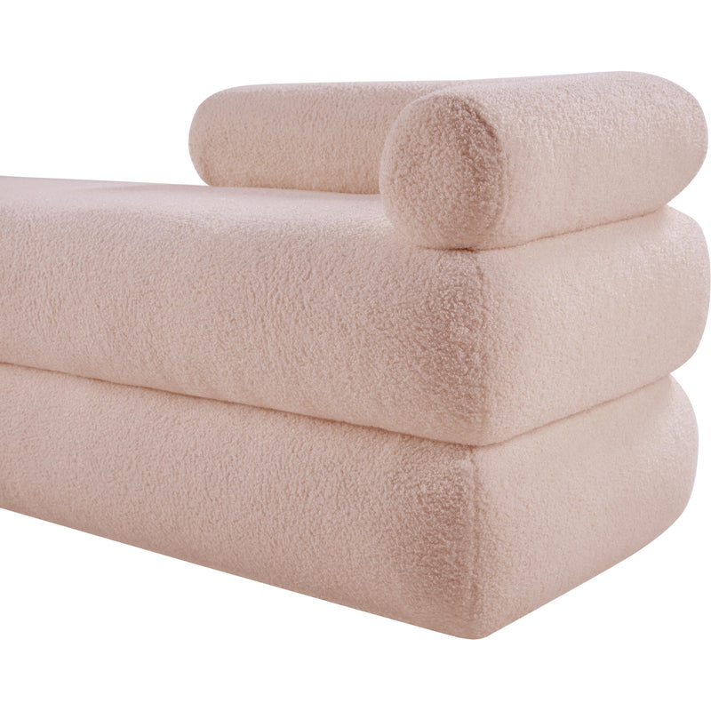 Meridian Kennedy Pink Faux Shearling Teddy Fabric Bench IMAGE 10