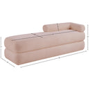 Meridian Kennedy Pink Faux Shearling Teddy Fabric Bench IMAGE 13