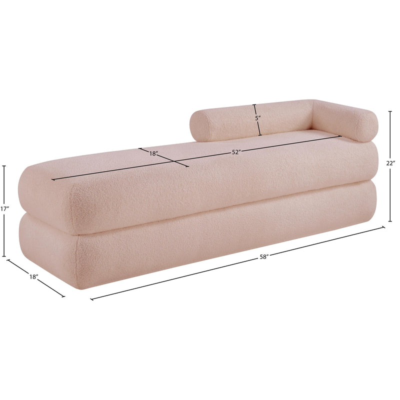 Meridian Kennedy Pink Faux Shearling Teddy Fabric Bench IMAGE 13