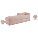 Meridian Kennedy Pink Faux Shearling Teddy Fabric Bench IMAGE 14