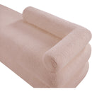Meridian Kennedy Pink Faux Shearling Teddy Fabric Bench IMAGE 9