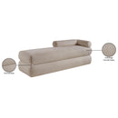 Meridian Kennedy Beige Chenille Fabric Bench IMAGE 14