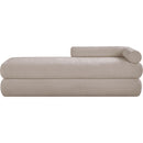 Meridian Kennedy Beige Chenille Fabric Bench IMAGE 3