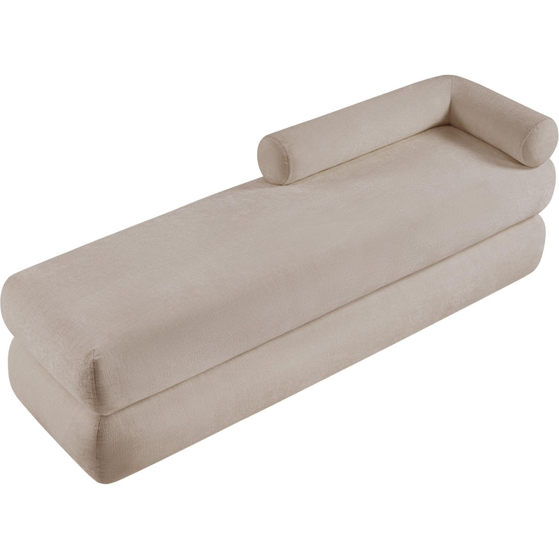 Meridian Kennedy Beige Chenille Fabric Bench IMAGE 8