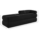 Meridian Kennedy Black Chenille Fabric Bench IMAGE 13