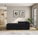 Meridian Kennedy Black Chenille Fabric Bench IMAGE 2