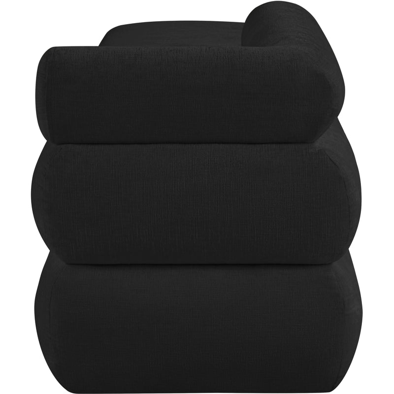 Meridian Kennedy Black Chenille Fabric Bench IMAGE 4
