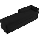 Meridian Kennedy Black Chenille Fabric Bench IMAGE 8