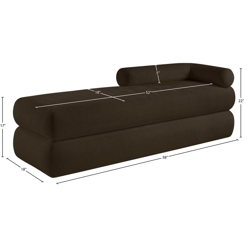 Meridian Kennedy Brown Chenille Fabric Bench IMAGE 13