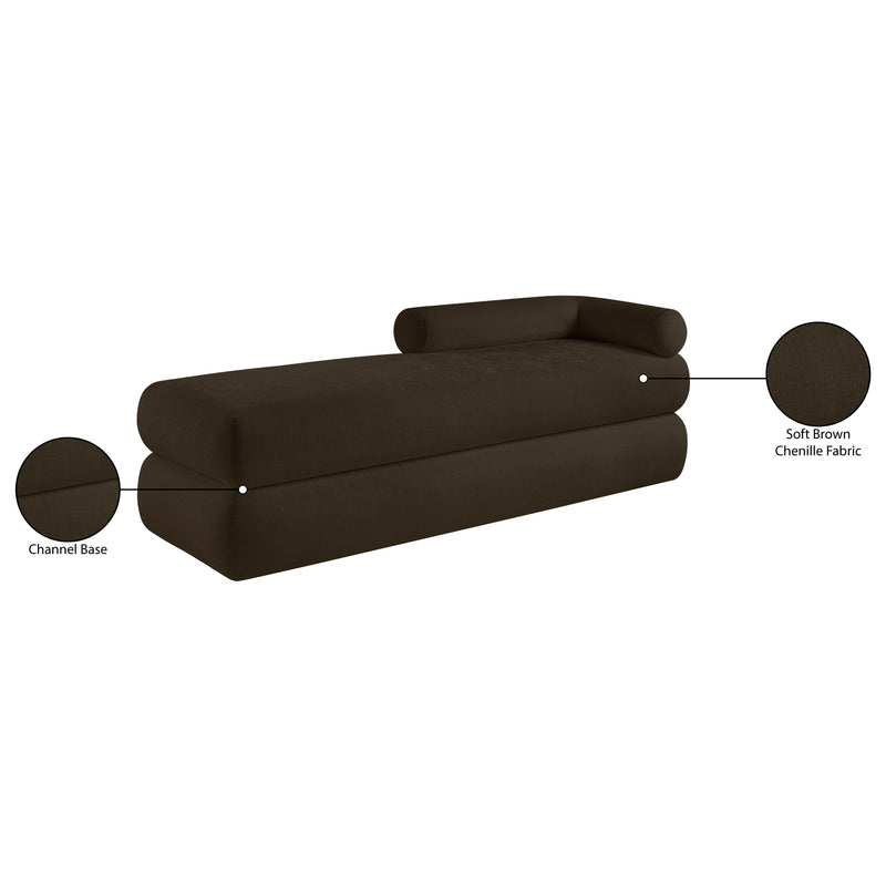 Meridian Kennedy Brown Chenille Fabric Bench IMAGE 14