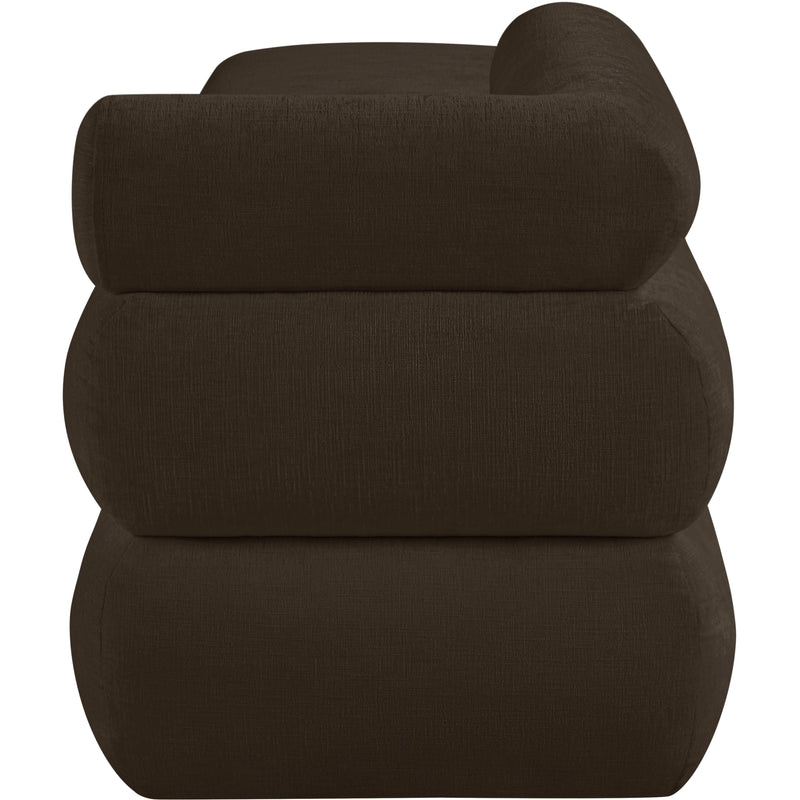 Meridian Kennedy Brown Chenille Fabric Bench IMAGE 4